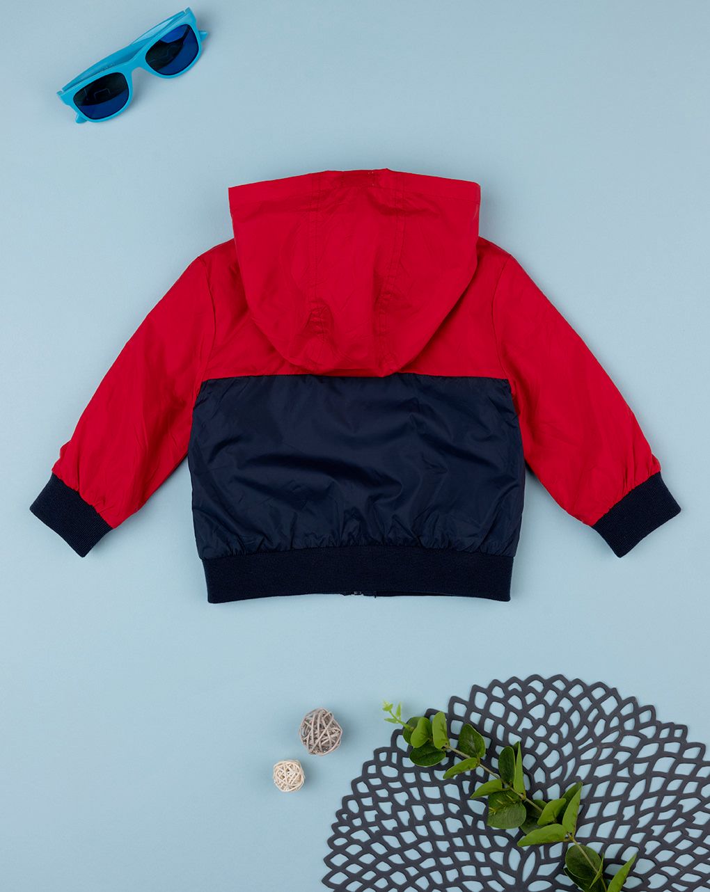 βρεφικό αντιανεμικό μπουφάν colorblock με επένδυση για αγόρι - Prénatal