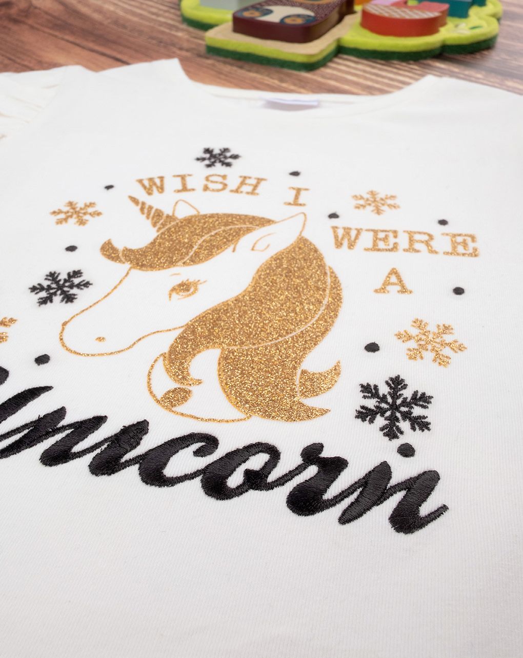 παιδική μπλούζα λευκή με μονόκερο για κορίτσι - Prénatal