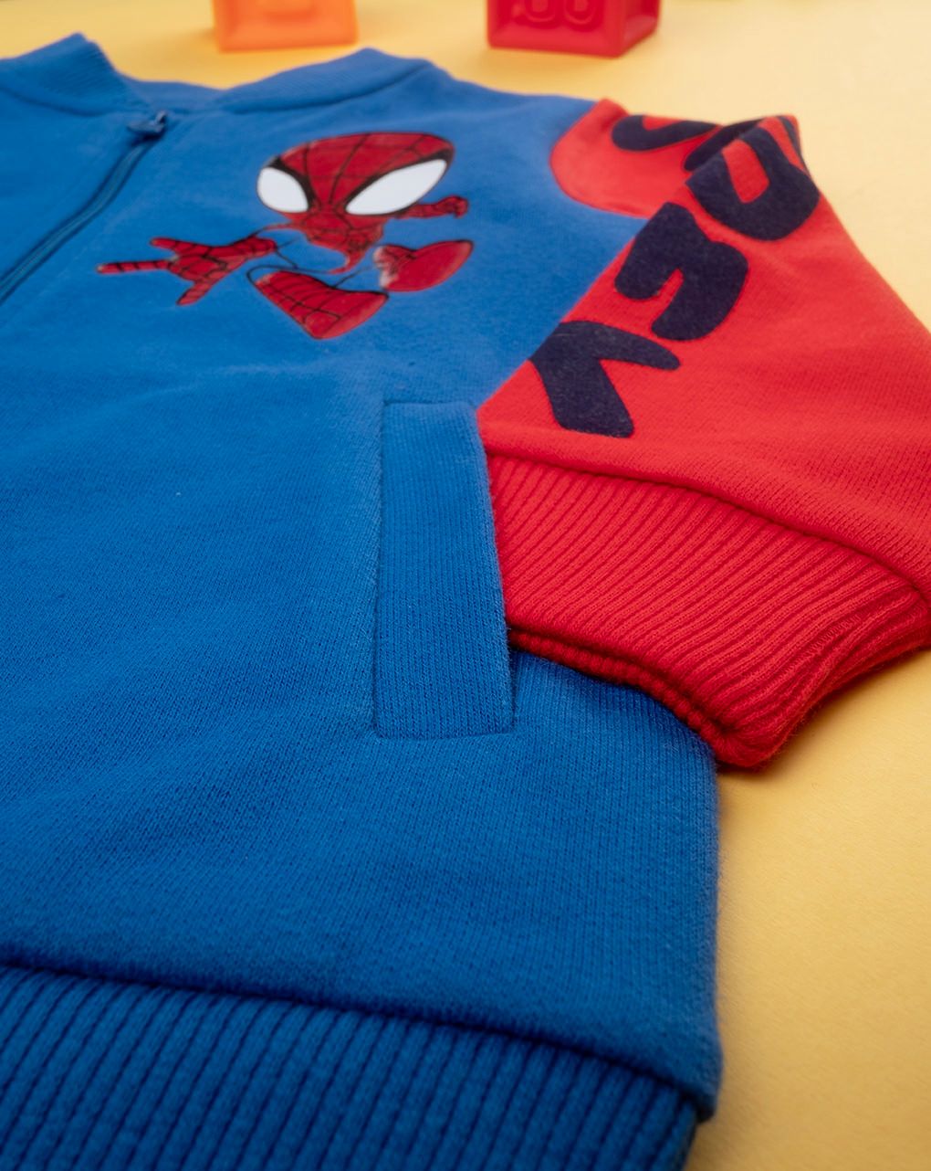 βρεφική ζακέτα φούτερ μπλε με το spiderman για αγόρι - Prénatal