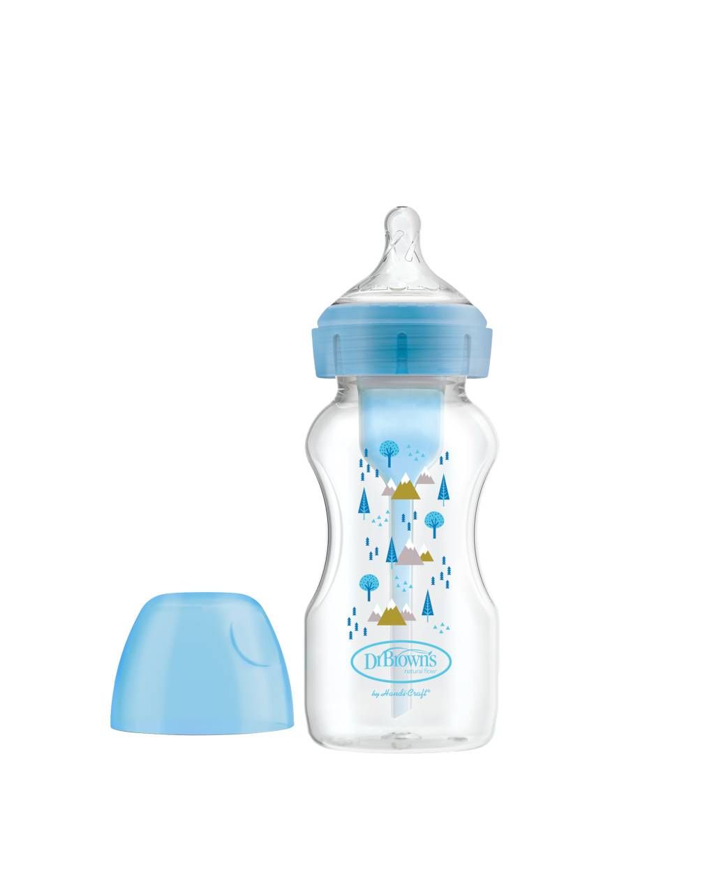 Dr brows μπιμπερό πλαστικό options+ 270 ml μπλε