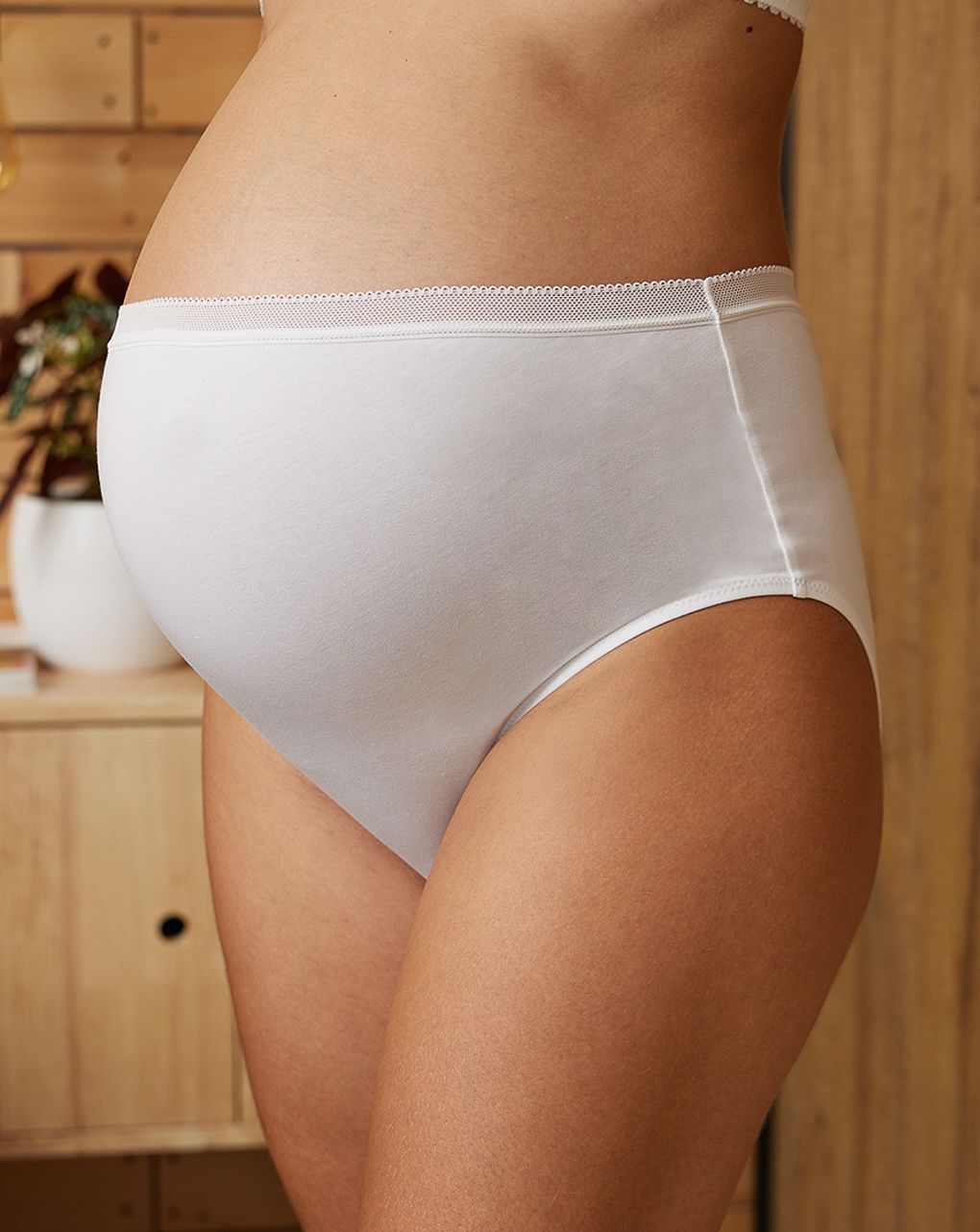 γυναικεία ψηλόμεσα σλιπ εγκυμοσύνης πακέτο x2 λευκά - Prénatal
