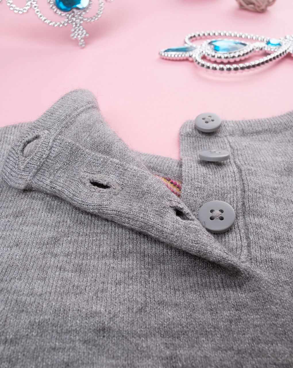 βρεφικό πουλόβερ γκρι με μονόκερους για κορίτσι - Prénatal
