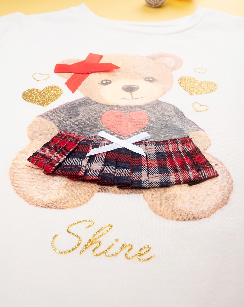 παιδική μπλούζα λευκή με αρκουδάκι για κορίτσι - Prénatal