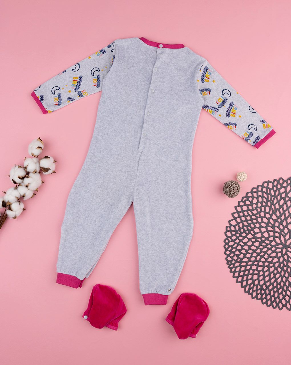 βρεφική ολόσωμη πιτζάμα γκρι με το bing για κορίτσι - Prénatal