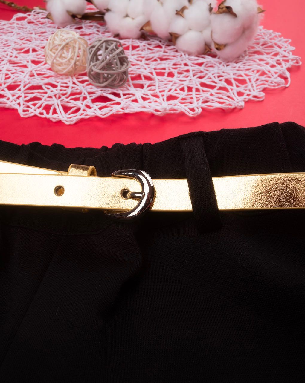 παιδικό παντελόνα μαύρη με ζώνη για κορίτσι - Prénatal