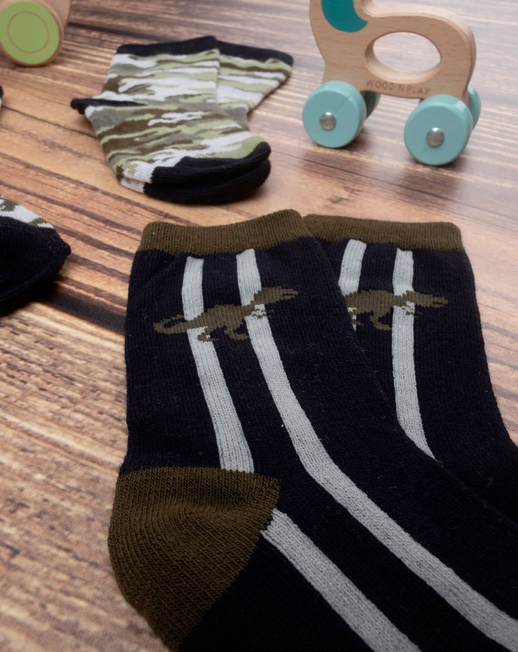 βρεφικές κάλτσες πακέτο x4 με δεινόσαυρους για αγόρι - Prénatal