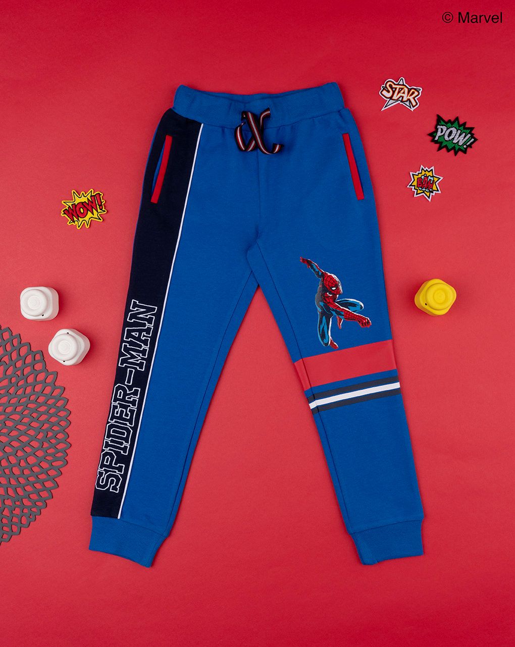 παιδικό παντελόνι φόρμας μπλε με το spiderman για αγόρι