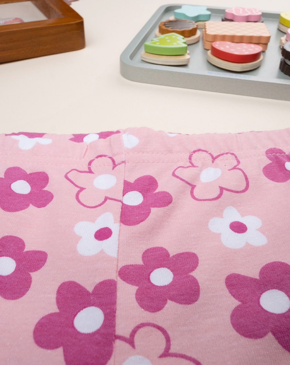 παιδικό κολάν 3/4 ροζ φλοράλ για κορίτσι - Prénatal