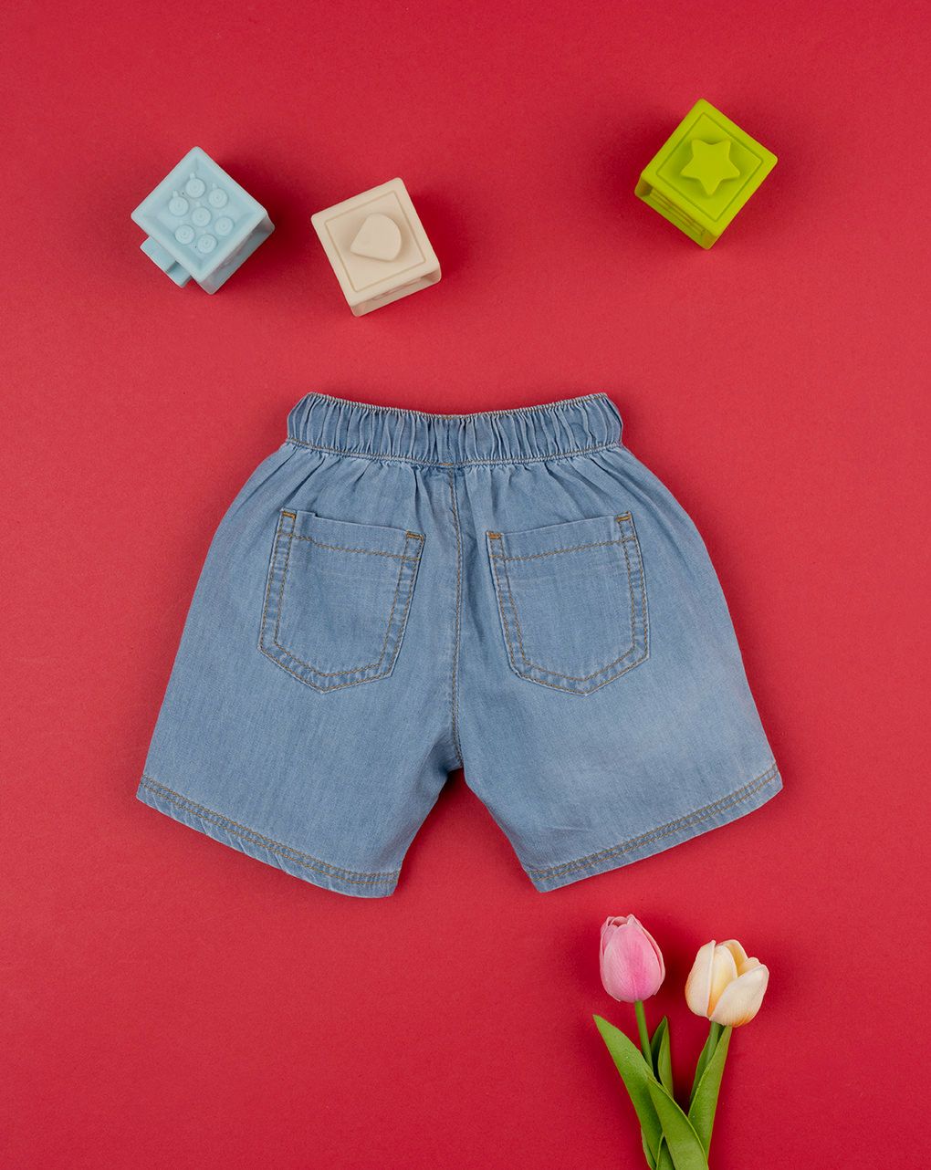 βρεφικό τζιν σορτσάκι ανοιχτό μπλε για αγόρι - Prénatal