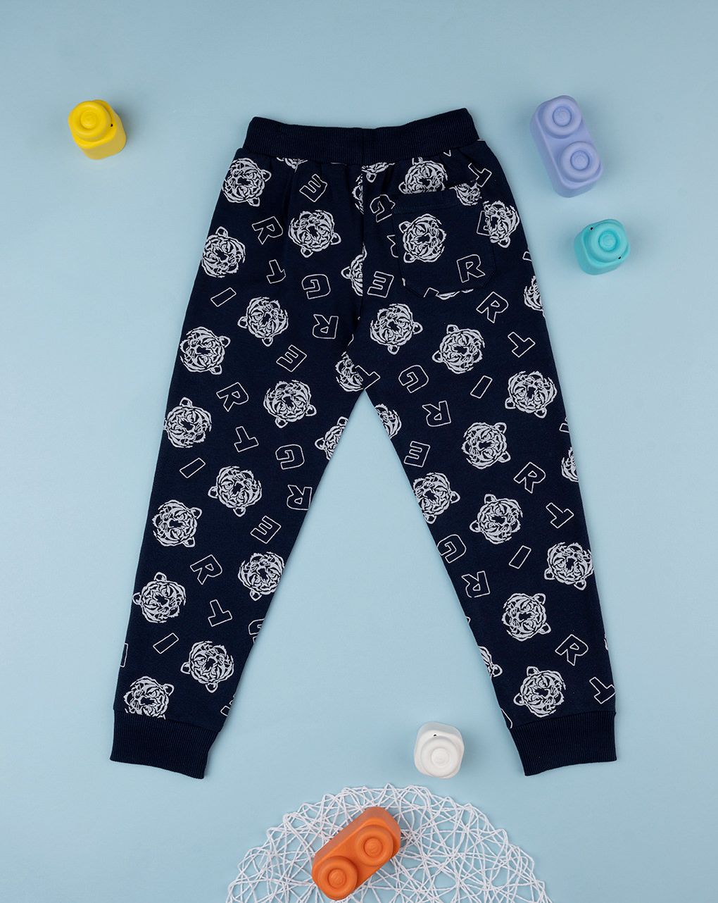 παιδικό παντελόνι φόρμας μπλε με τίγρη για αγόρι - Prénatal