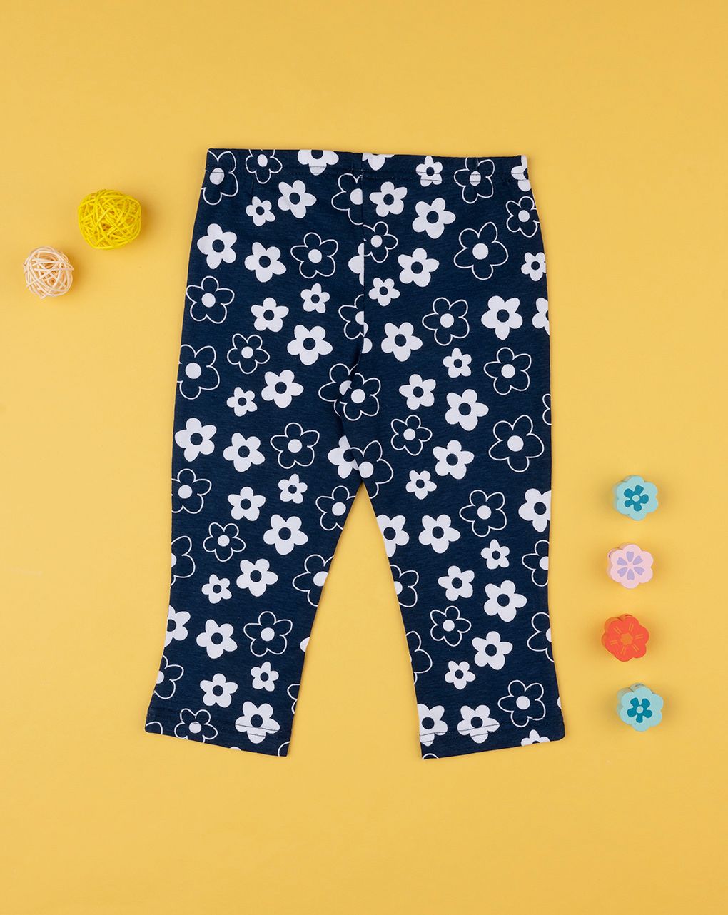 παιδικό κολάν 3/4 μπλε φλοράλ για κορίτσι - Prénatal