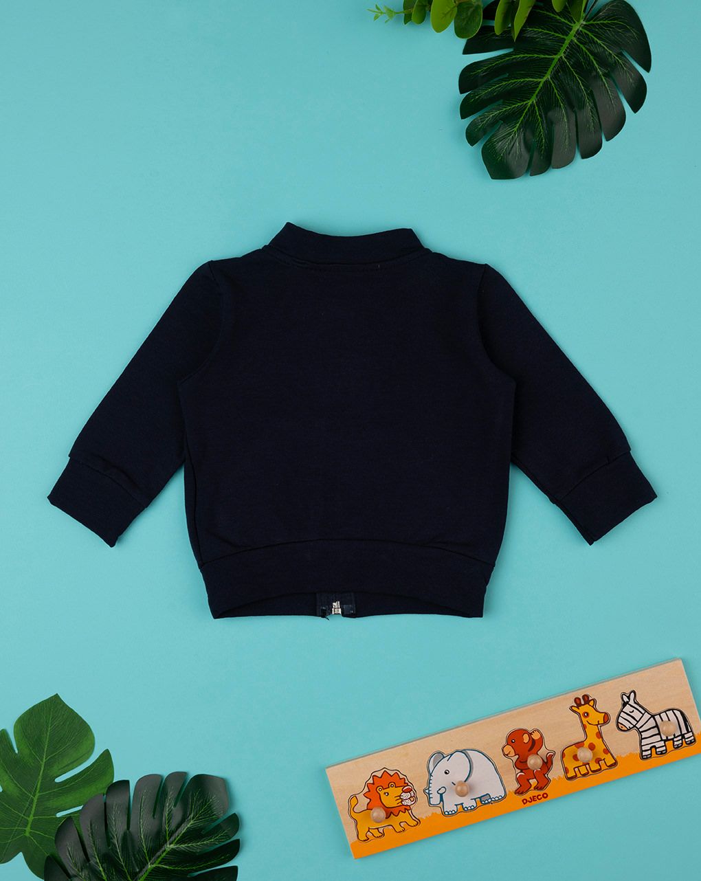 βρεφική ζακέτα φούτερ μπλε με ζωάκια για αγόρι - Prénatal