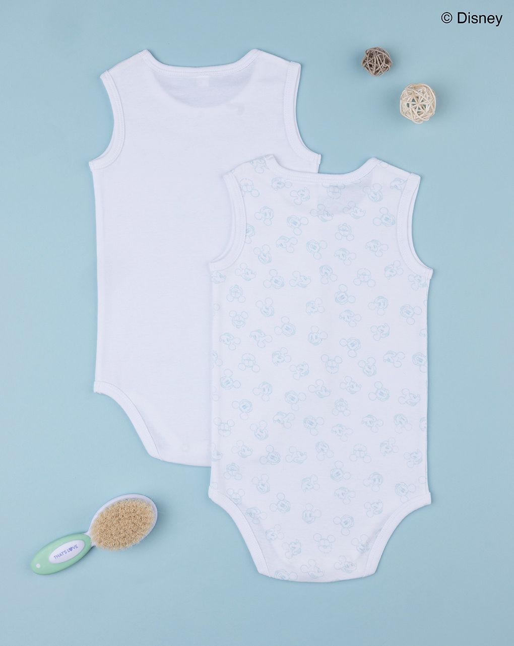 βρεφικά κορμάκια πακέτο x2 με τη mickey για αγόρι - Prénatal