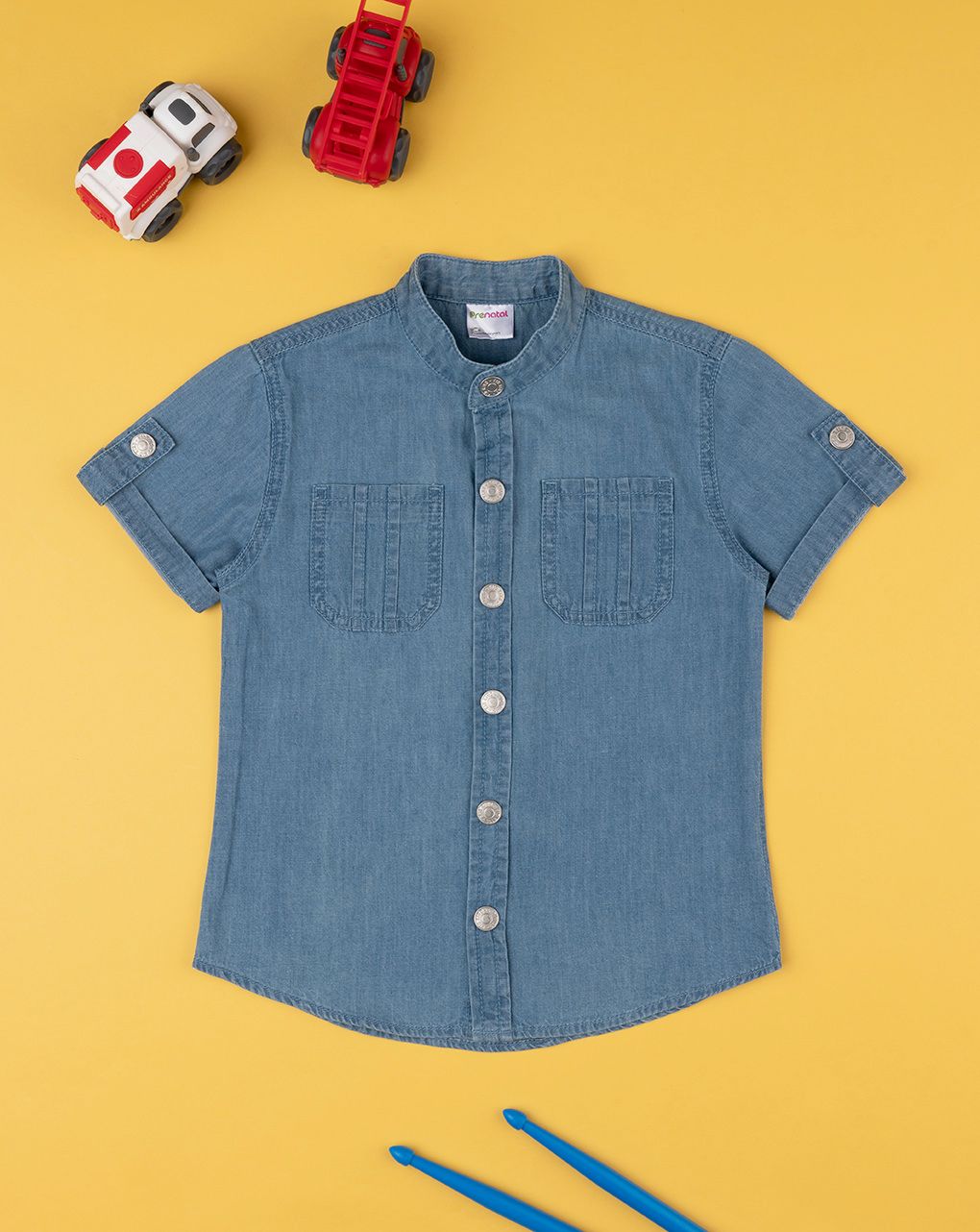 παιδικό τζιν πουκάμισο κοντομάνικο για αγόρι