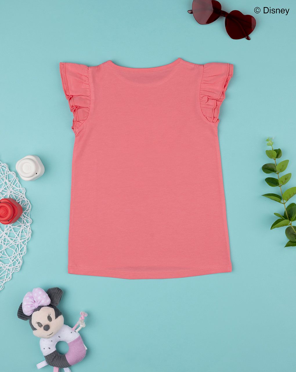 παιδικό t-shirt κοραλί με τη minnie και τη daisy για κορίτσι - Prénatal