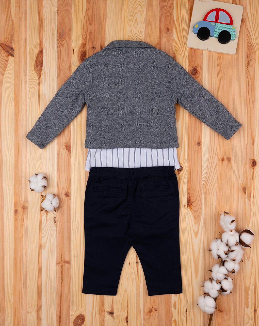 βρεφικό σετ σακάκι, πουκάμισο, παντελόνι για αγόρι - Prénatal