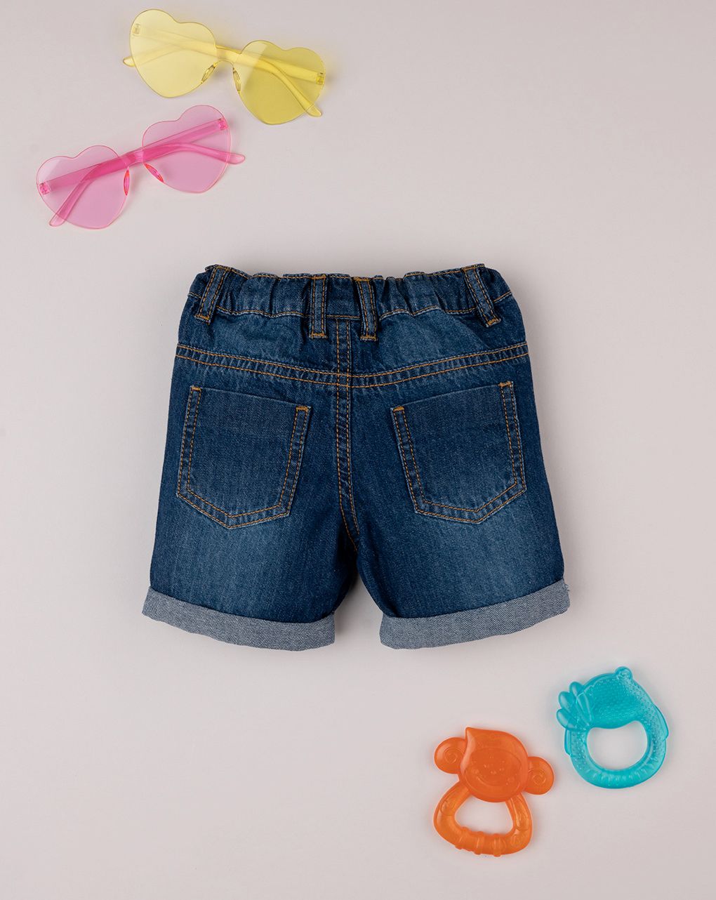βρεφική τζιν βερμούδα σκούρο μπλε για αγόρι - Prénatal