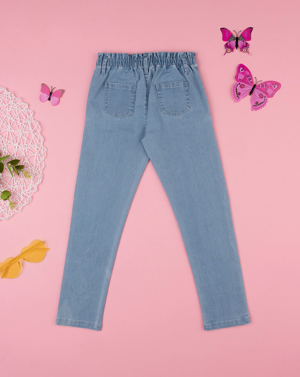 παιδικό τζιν παντελόνι με πεταλούδες για κορίτσι - Prénatal