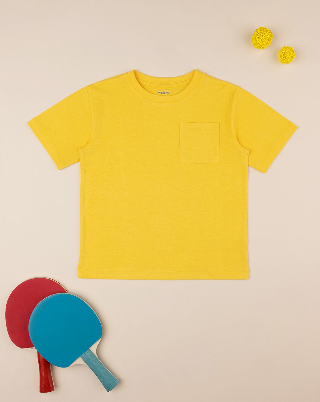παιδικό t-shirt κίτρινο με τσέπη για αγόρι - Prénatal