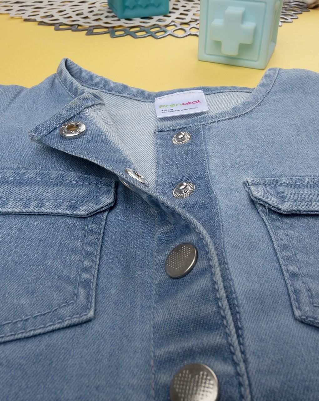 παιδικό φόρεμα τζιν με δαντέλα sangallo για κορίτσι - Prénatal