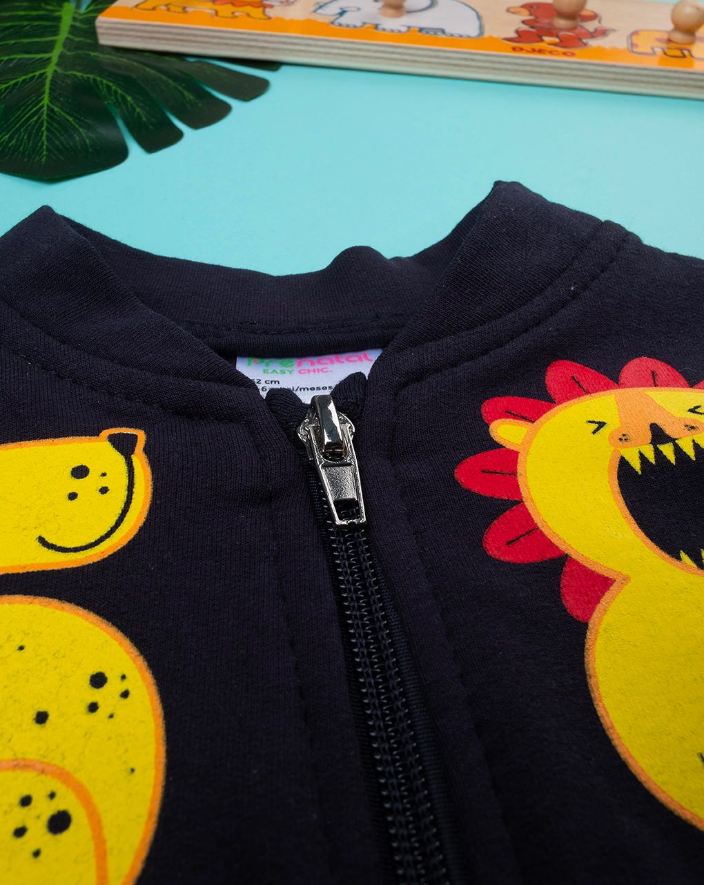 βρεφική ζακέτα φούτερ μπλε με ζωάκια για αγόρι - Prénatal