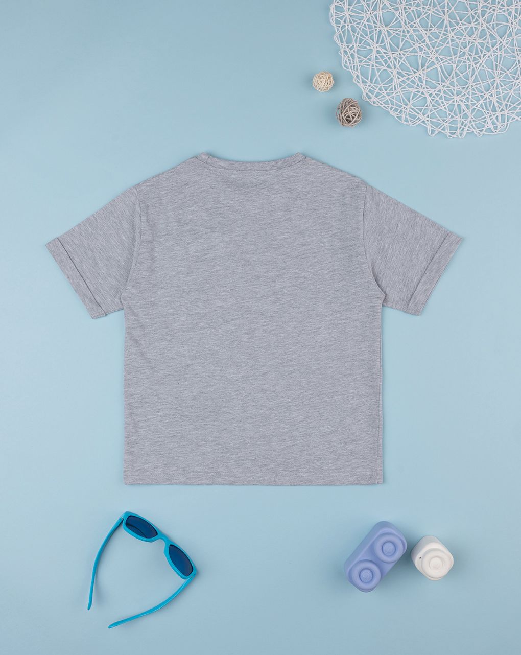 παιδικό t-shirt γκρι με τσέπη τζιν για αγόρι - Prénatal