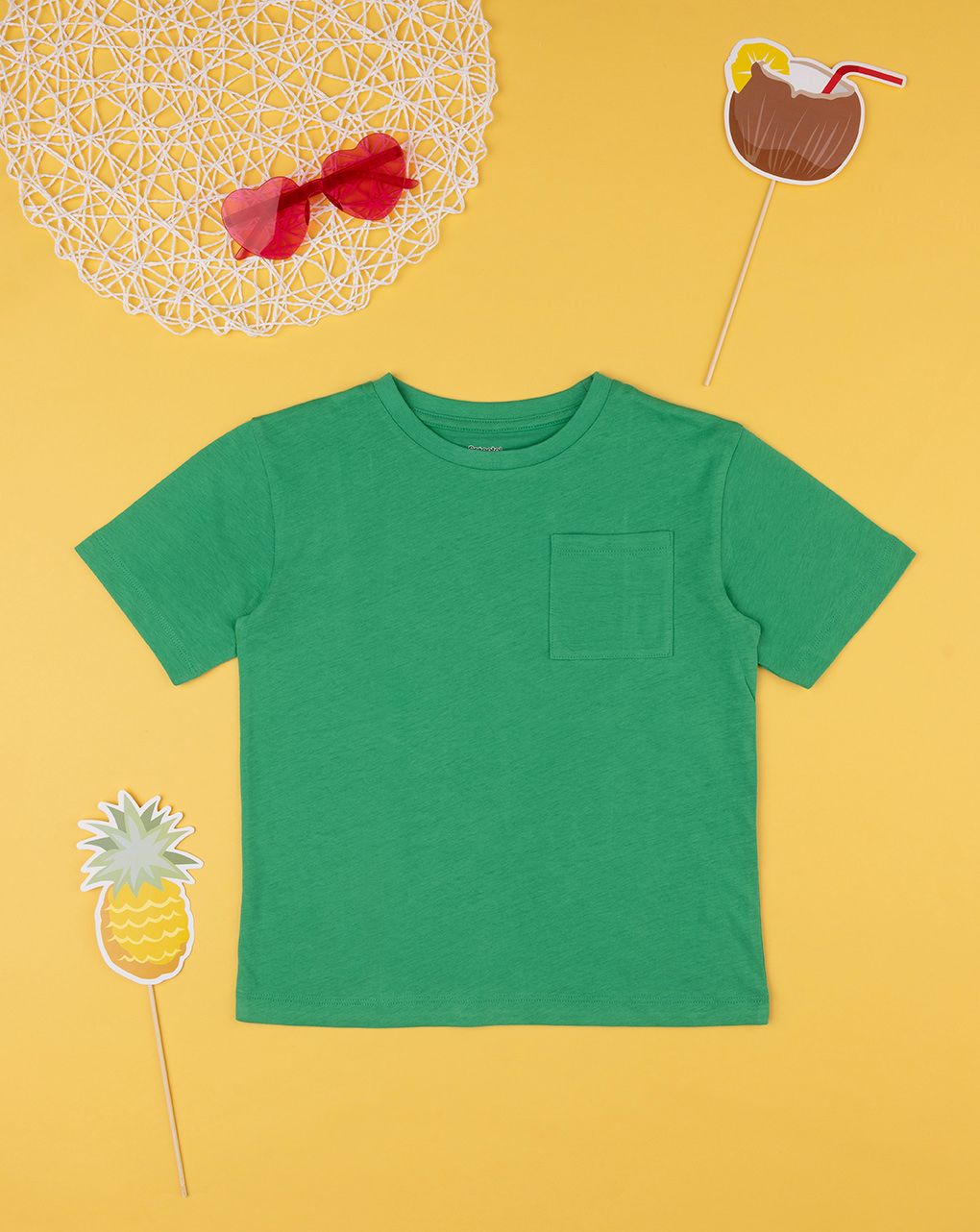 παιδικό t-shirt πράσινο με τσέπη για αγόρι - Prénatal