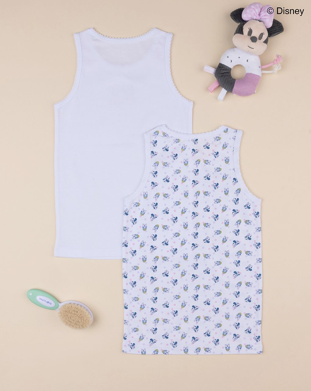 παιδικά φανελάκια πακέτο x2 με τη minnie και τη daisy για κορίτσι - Prénatal
