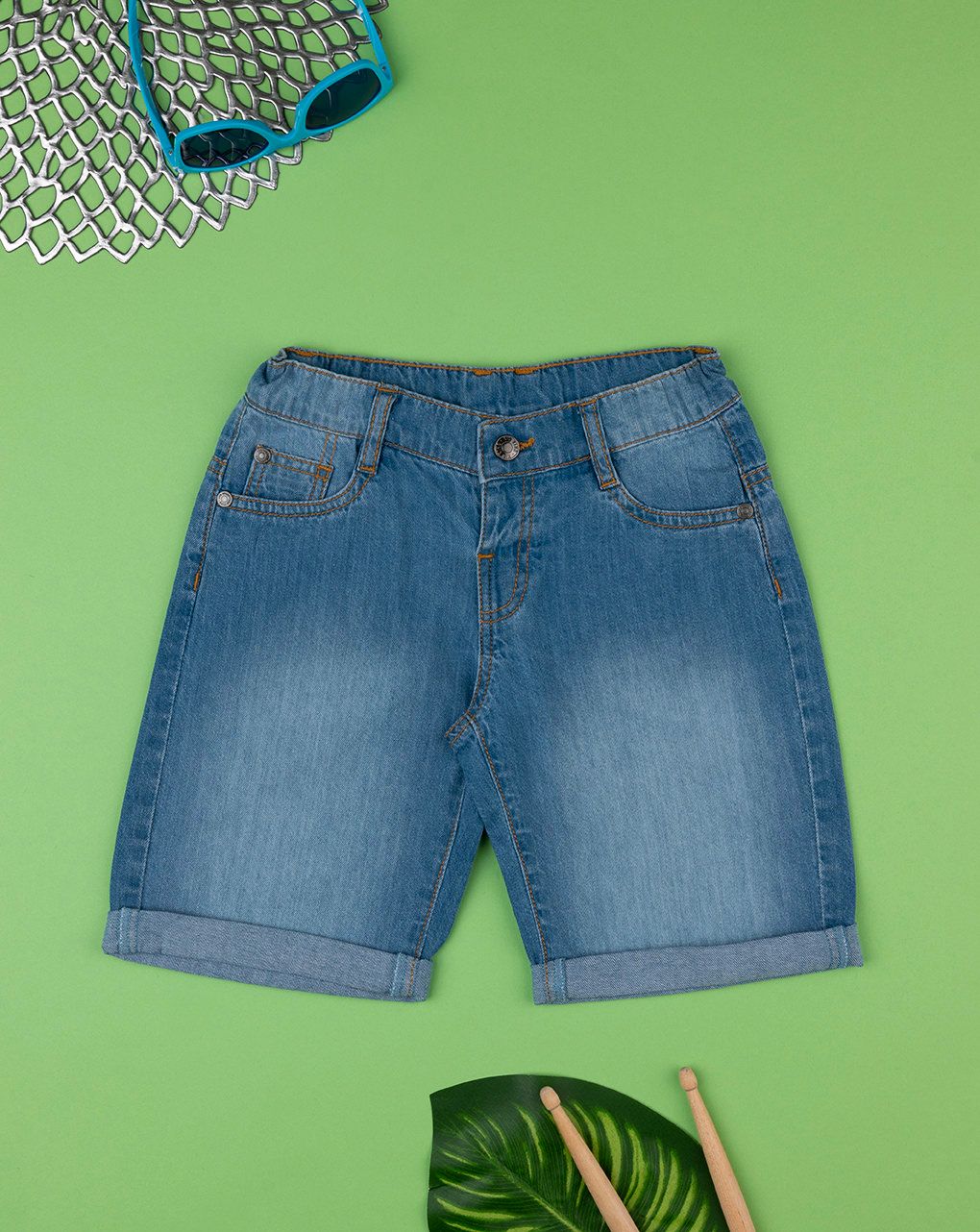 παιδική τζιν βερμούδα μπλε ανοιχτό για αγόρι - Prénatal