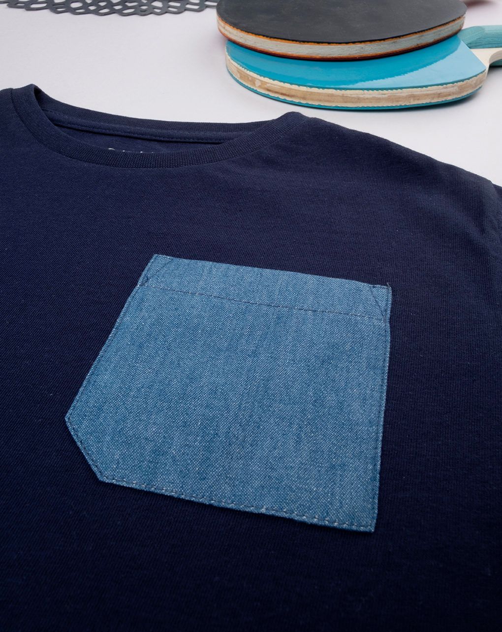 παιδικό t-shirt μπλε με τσέπη τζιν για αγόρι - Prénatal