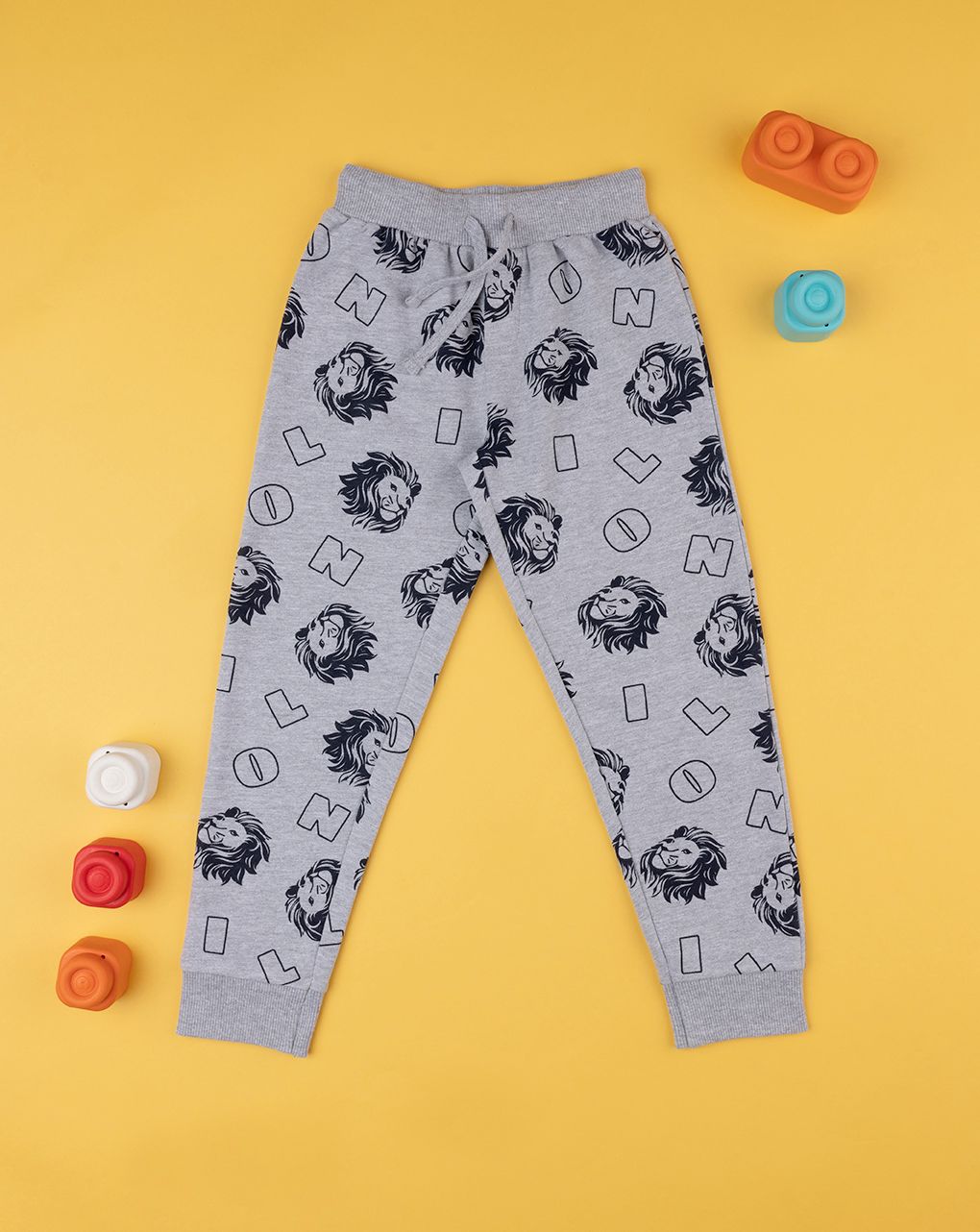 παιδικό παντελόνι φόρμας γκρι με λιοντάρι για αγόρι