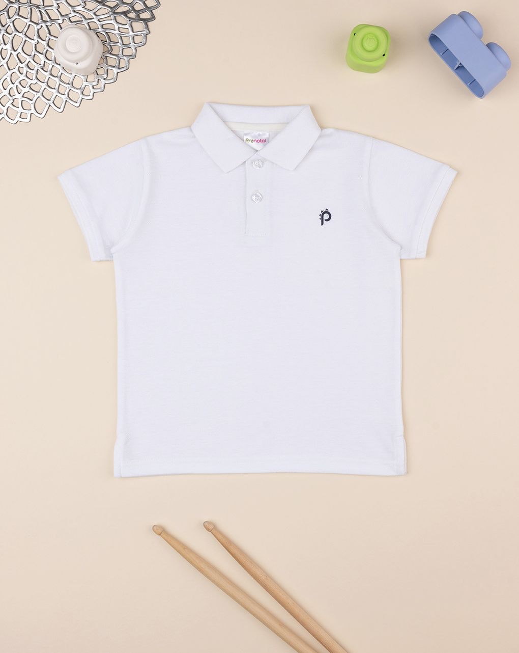 παιδικό t-shirt πόλο p λευκό για αγόρι - Prénatal
