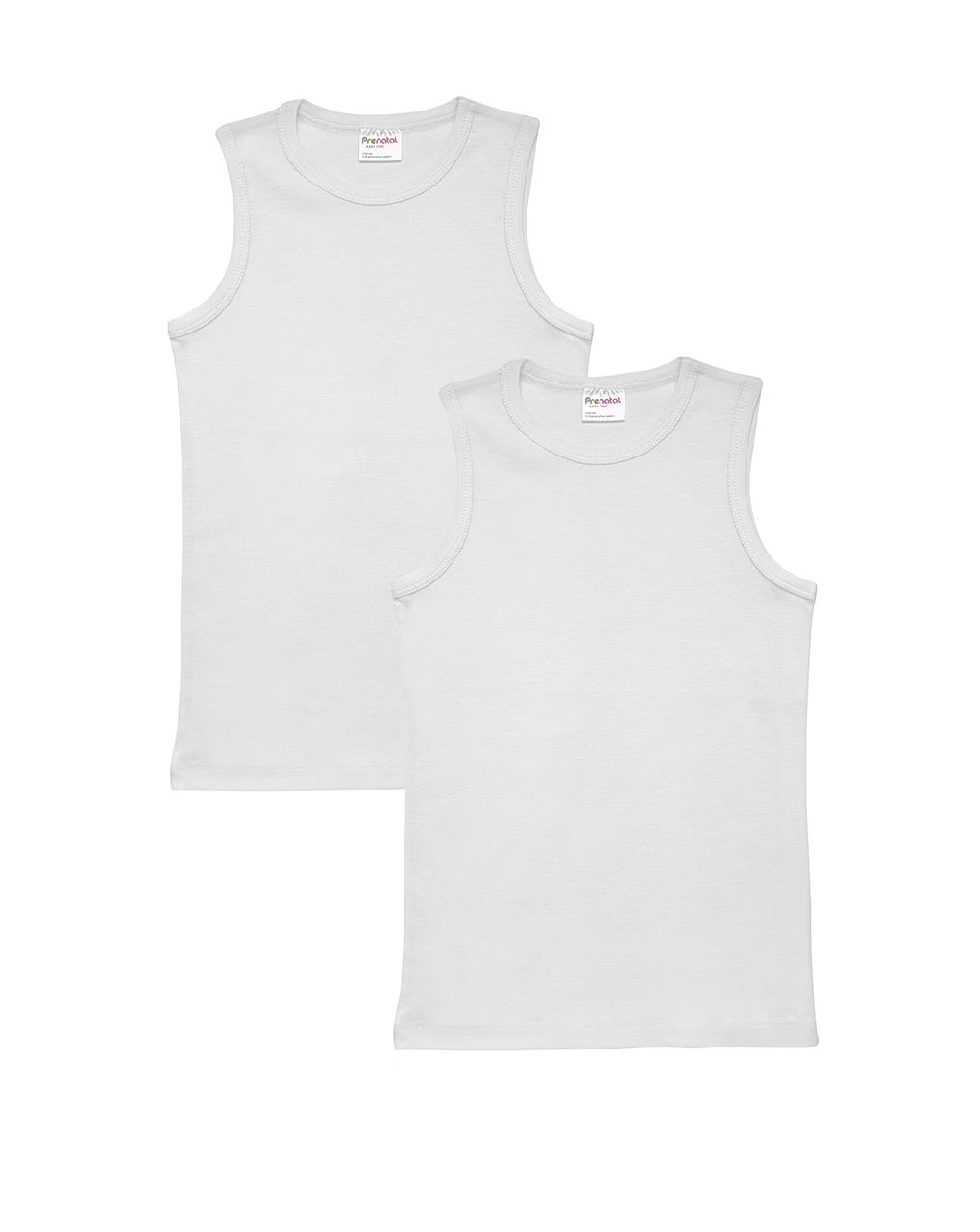 παιδικά φανελάκια λευκά πακέτο x2 για αγόρι - Prénatal
