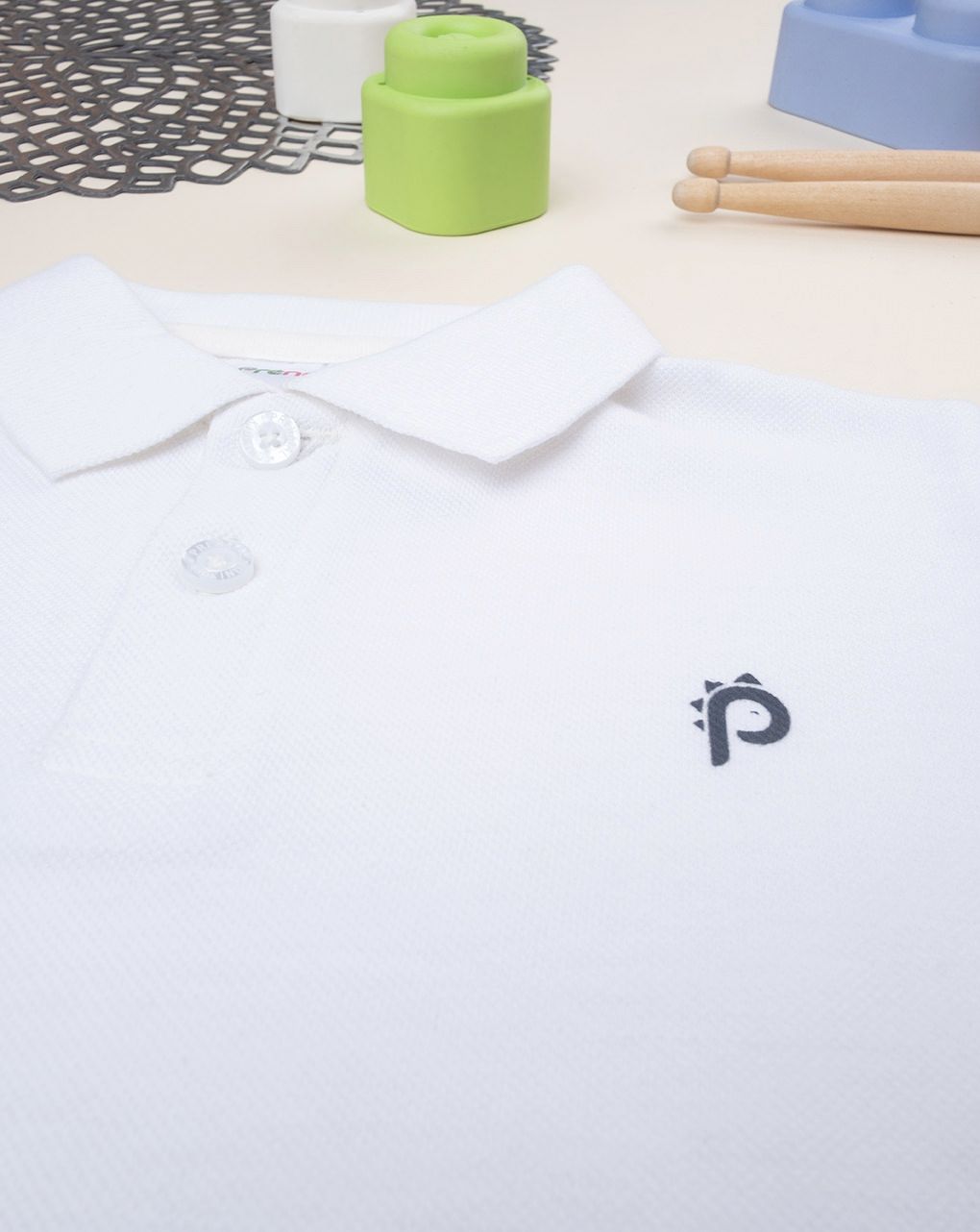παιδικό t-shirt πόλο p λευκό για αγόρι - Prénatal