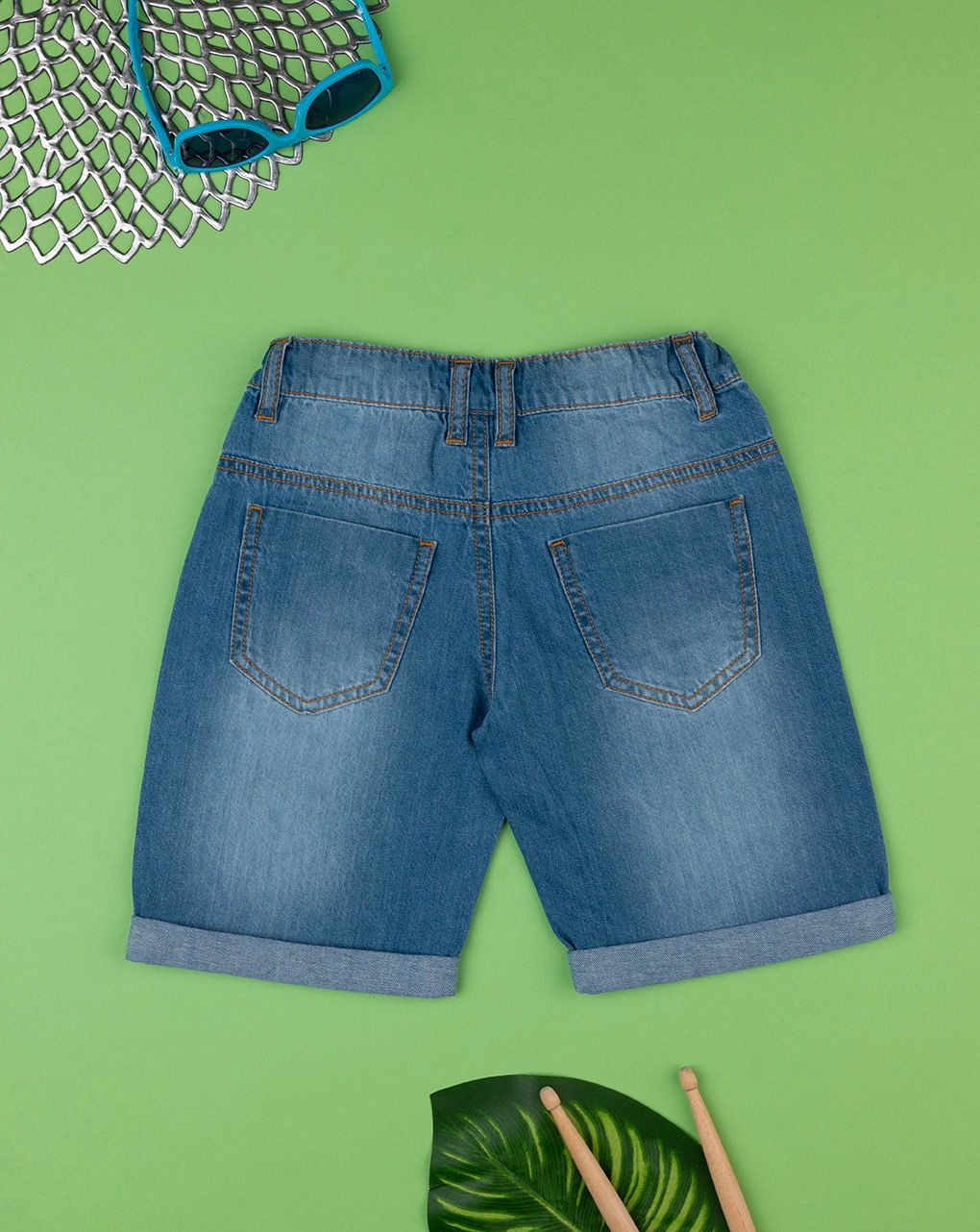 παιδική τζιν βερμούδα μπλε ανοιχτό για αγόρι - Prénatal