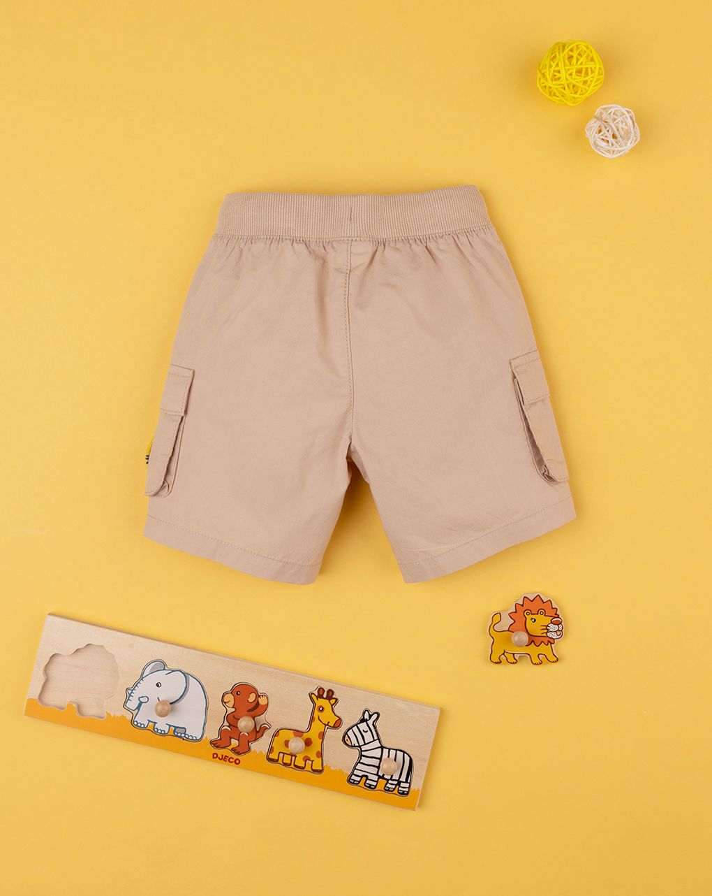 βρεφική βερμούδα μπεζ με τιγράκι για αγόρι - Prénatal