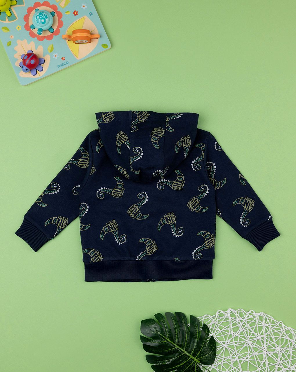 βρεφική ζακέτα φούτερ μπλε με δεινόσαυρους για αγόρι - Prénatal