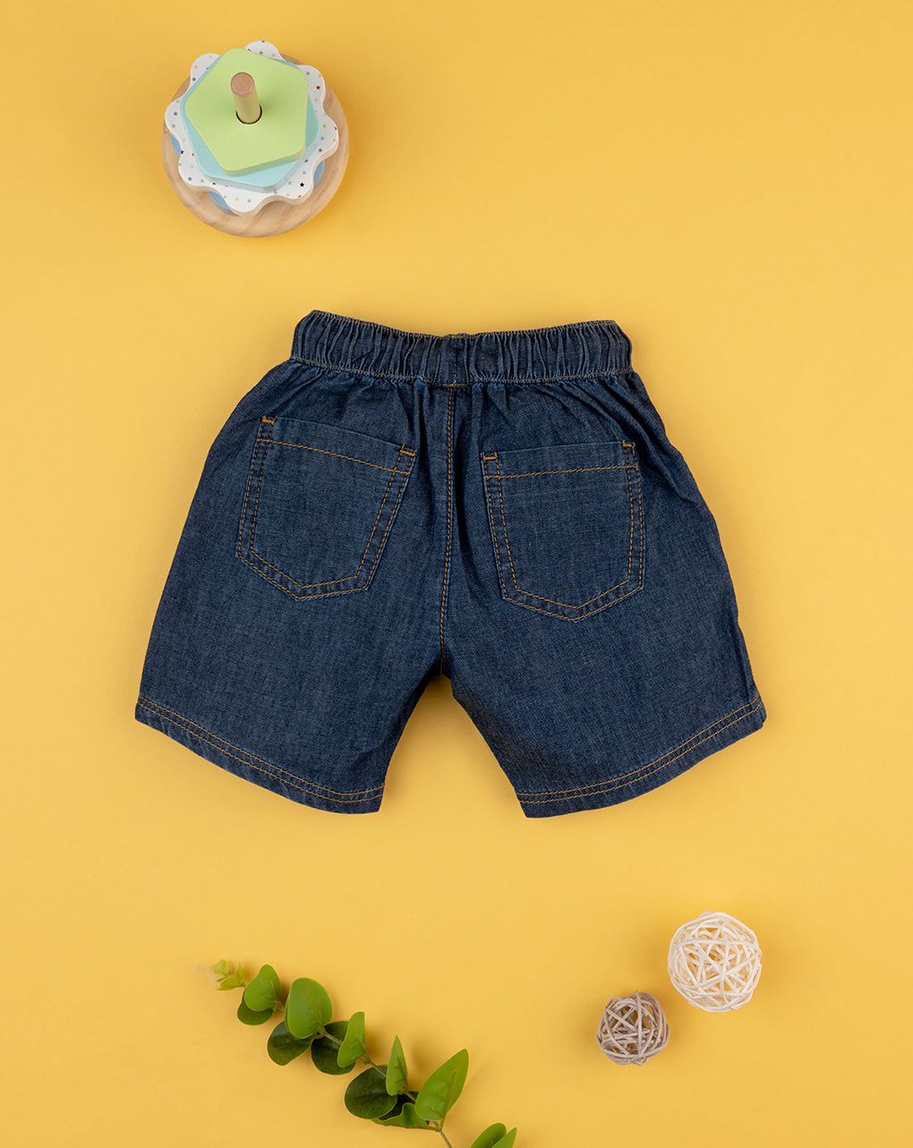 βρεφικό τζιν σορτσάκι σκούρο μπλε για αγόρι - Prénatal