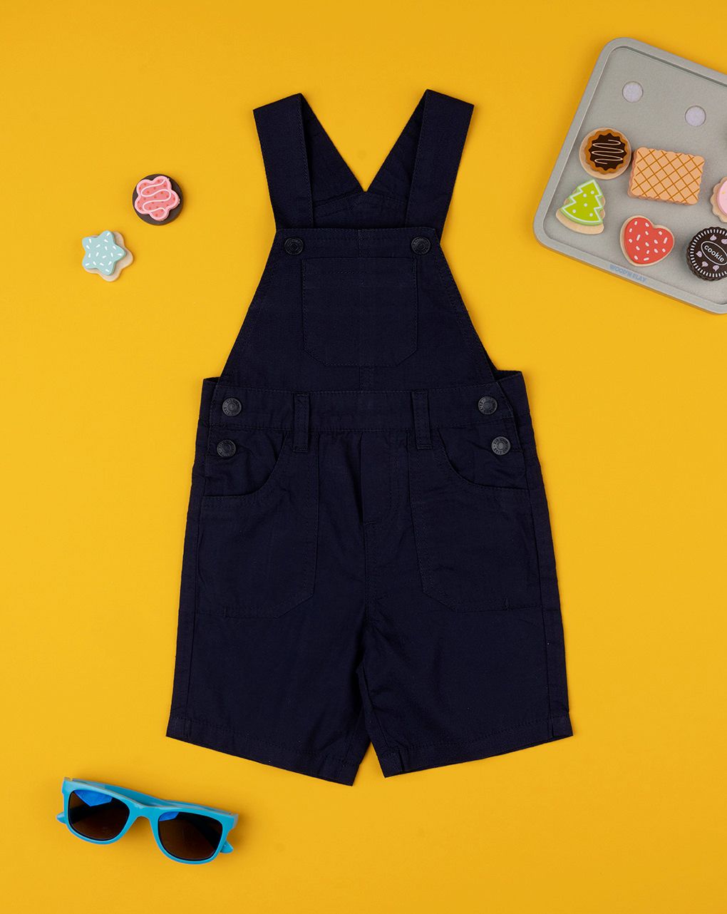 βρεφική σαλοπέτα μπλε ποπλίνα για αγόρι - Prénatal