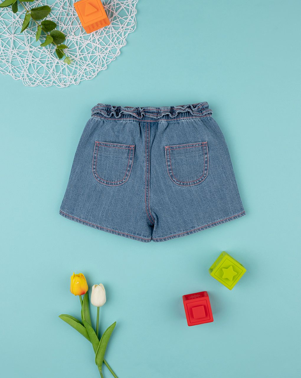 παιδικό σορτσάκι τζιν με φρούτα για κορίτσι - Prénatal