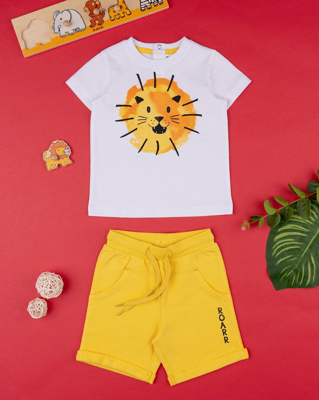 βρεφικό σετ t-shirt και βερμούδα με λιοντάρι για αγόρι - Prénatal