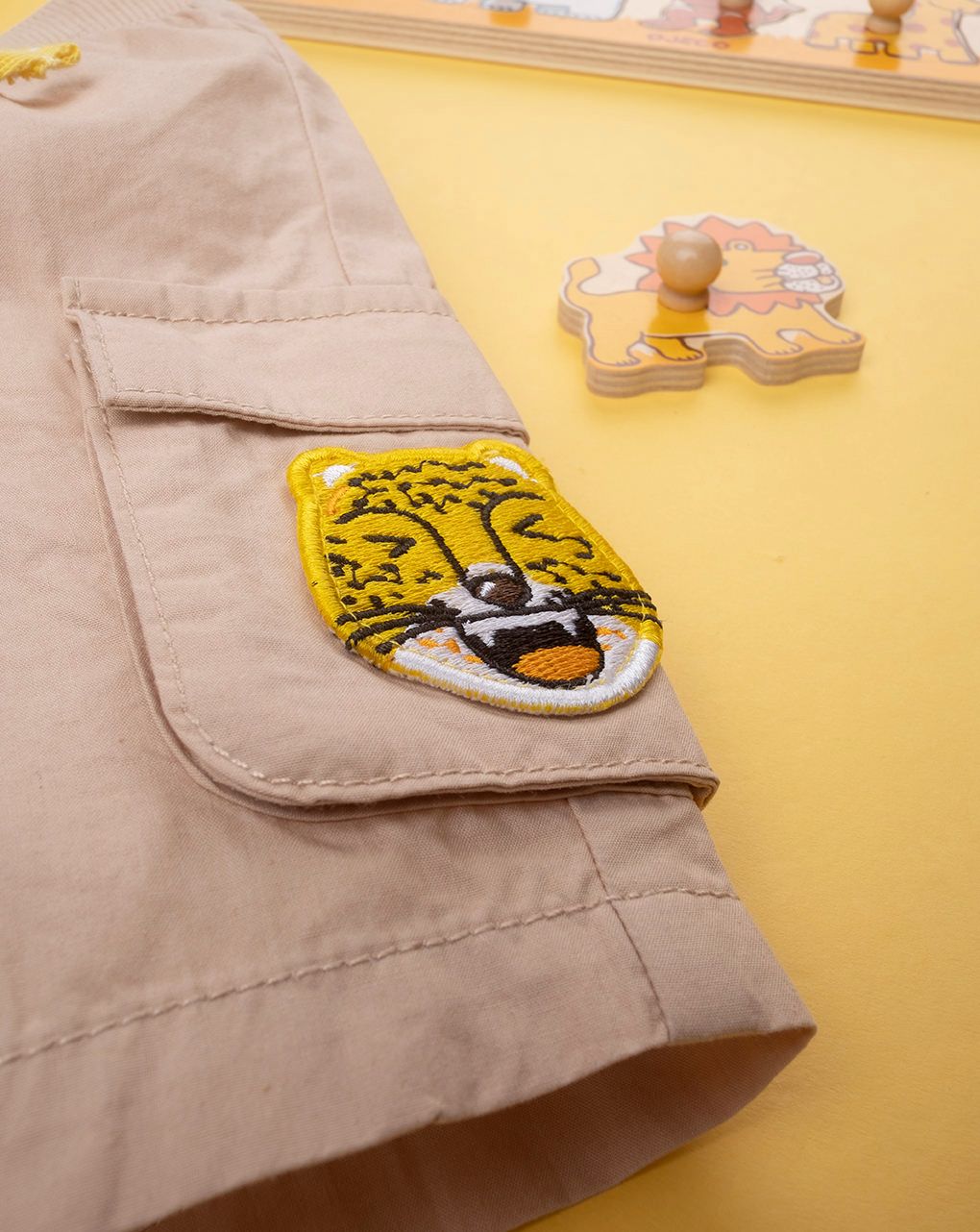 βρεφική βερμούδα μπεζ με τιγράκι για αγόρι - Prénatal