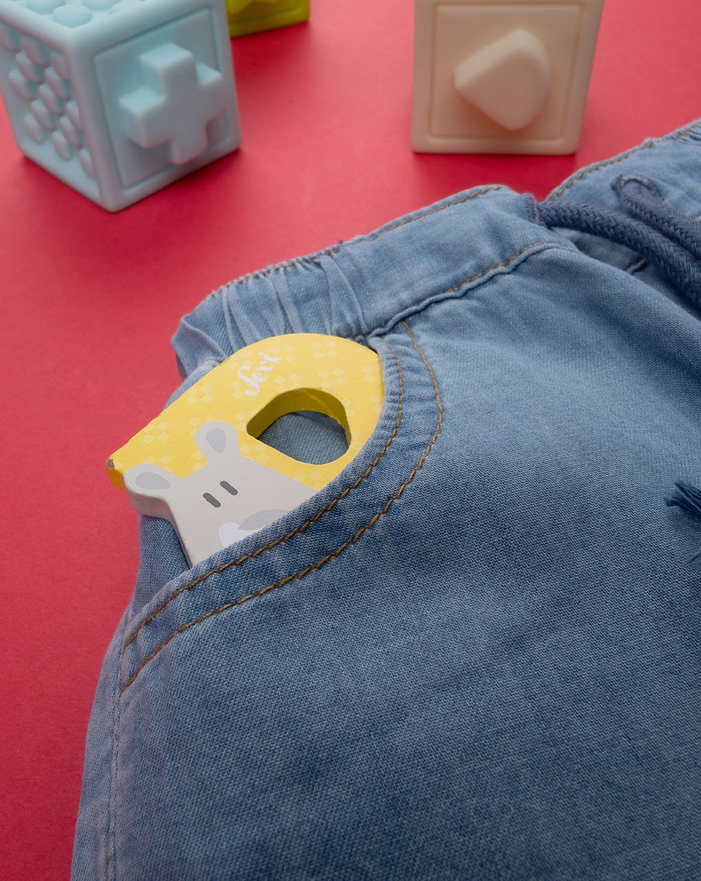 βρεφικό τζιν σορτσάκι ανοιχτό μπλε για αγόρι - Prénatal