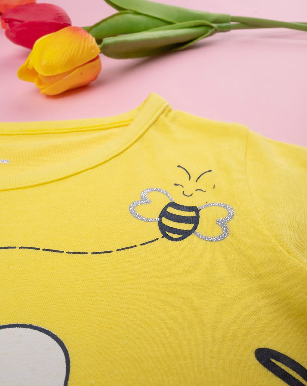 παιδικό t-shirt κίτρινο με λουλούδια για κορίτσι - Prénatal
