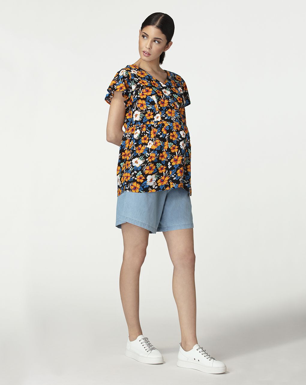 γυναικείο τζιν σορτσάκι εγκυμοσύνης γαλάζιο - Prénatal