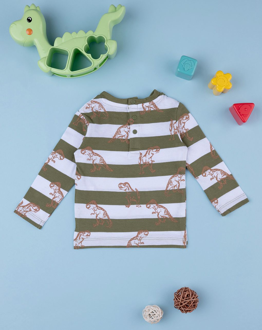βρεφική μπλούζα ριγέ με δεινόσαυρους για αγόρι - Prénatal