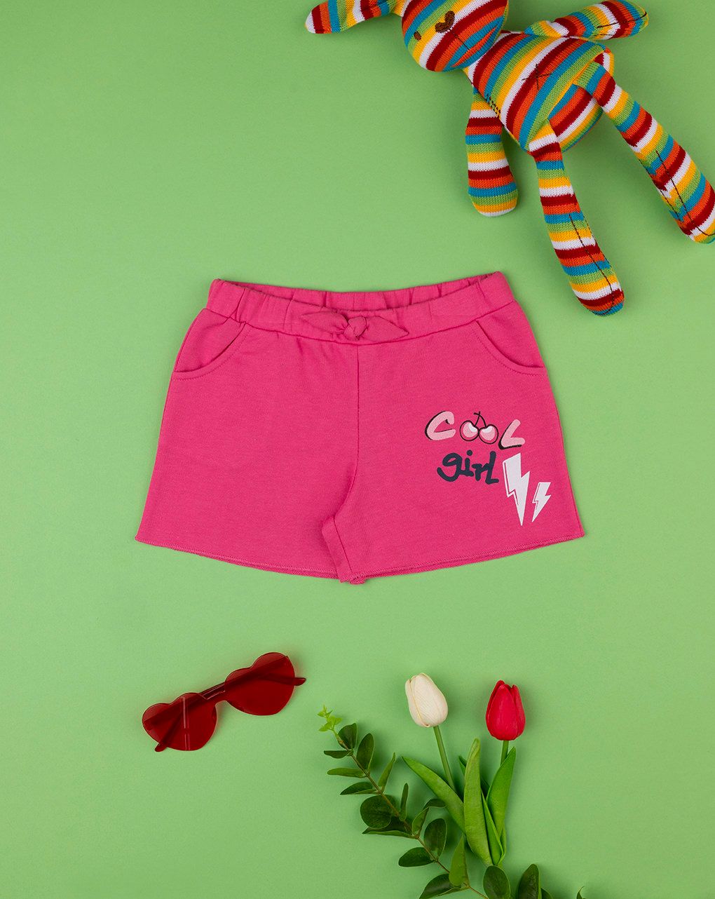 παιδικό σορτσάκι φούξια cool girl για κορίτσι