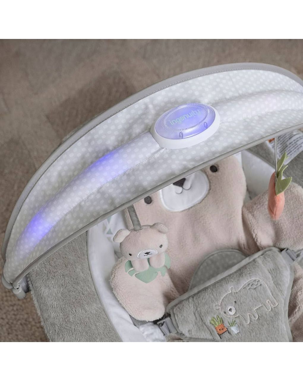 Ingenuity inlighten ριλάξ baby bouncer seat με light up toy bar, nate - Ingenuity