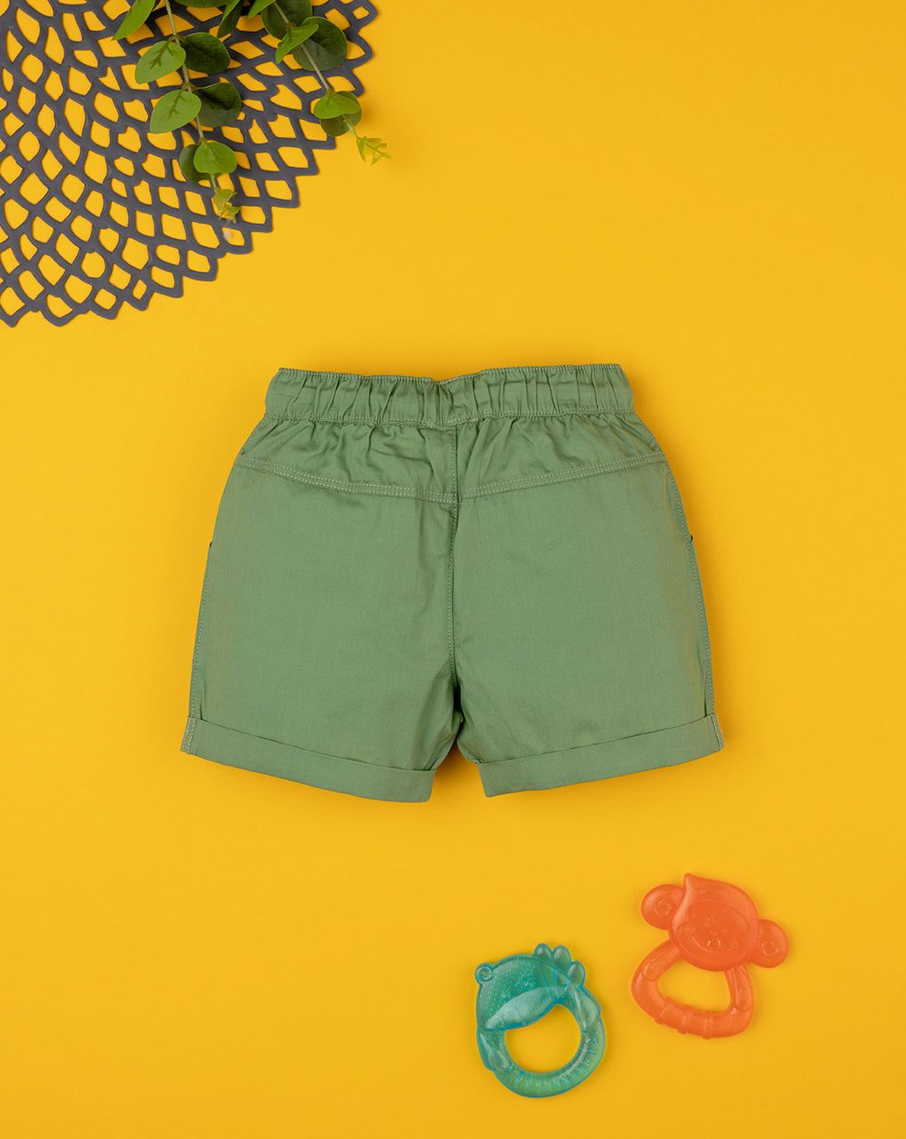 βρεφικό σορτσάκι χακί ποπλίνα για αγόρι - Prénatal