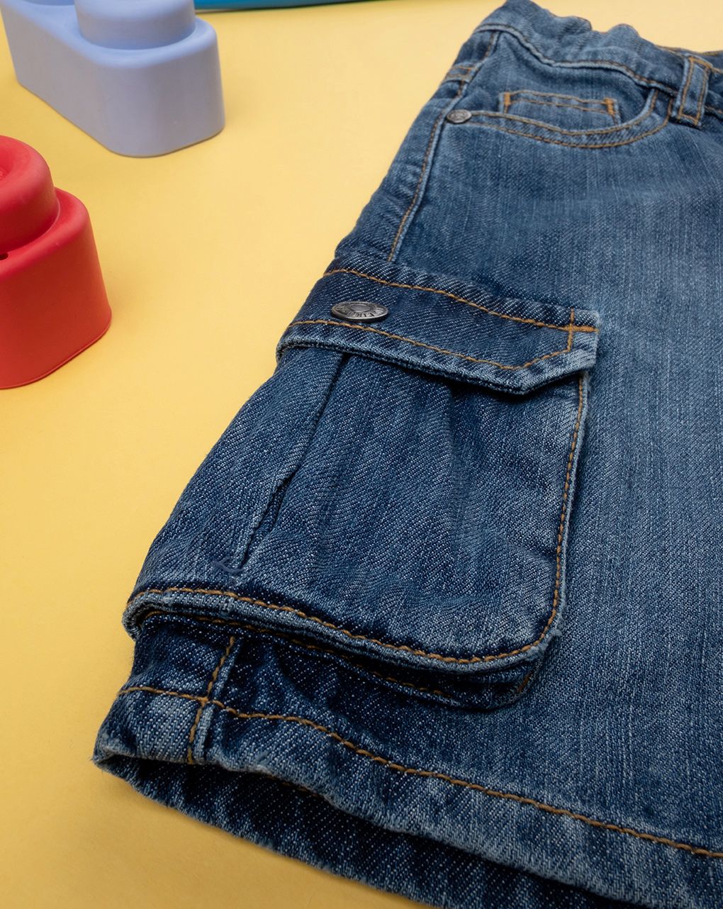 παιδική τζιν βερμούδα μπλε cargo για αγόρι - Prénatal